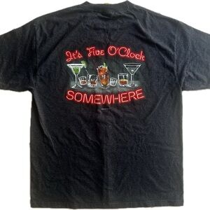 Big Dogs 2004 "Its Five OClock Somewhere" Graphic T-Shirt Gray Size Large
